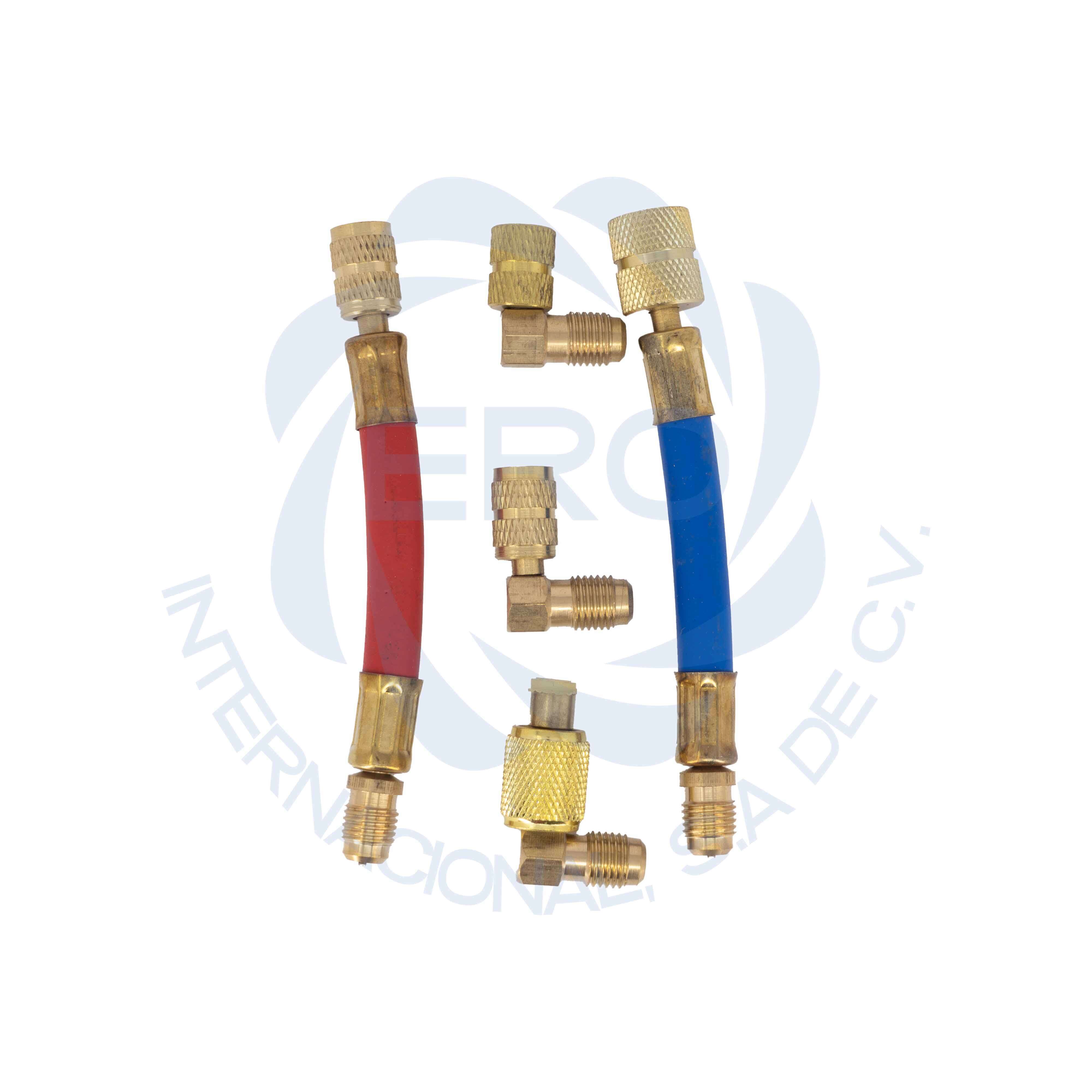 KTCHEA001-2 Adaptadores y mangueras kit para gas refrigerante contenido 5 piezas - Imagen 1
