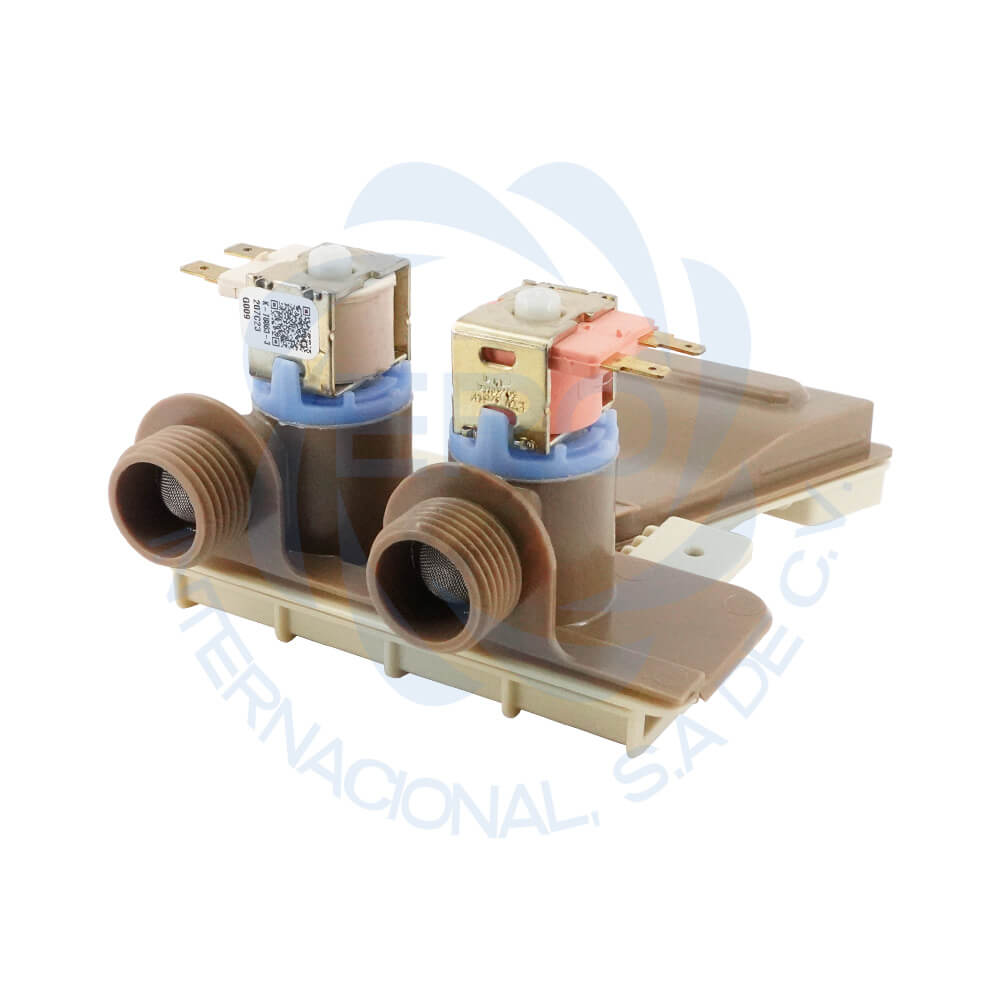 VVLAMB026 Electroválvula 2 entradas, 1 salida, 2 bobinas para lavadora WW01F01773 290D1316G004 KRAKEN MABE - Imagen 1