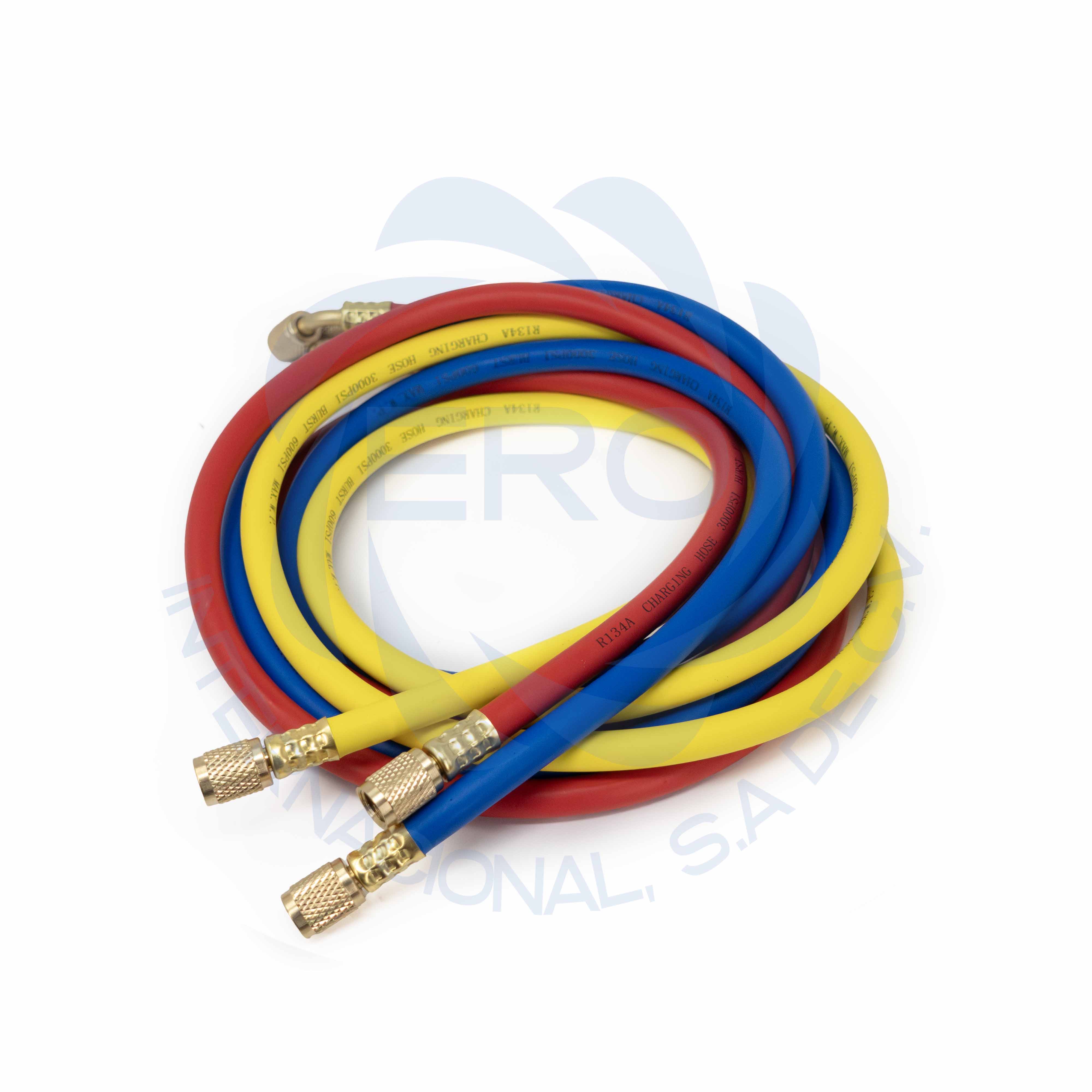 MCREHA002 Mangueras para carga de gas refrigerante gas R134a largo 60" presión trabajo: 600 PSI; quiebre: 3000 PSI - Imagen 1