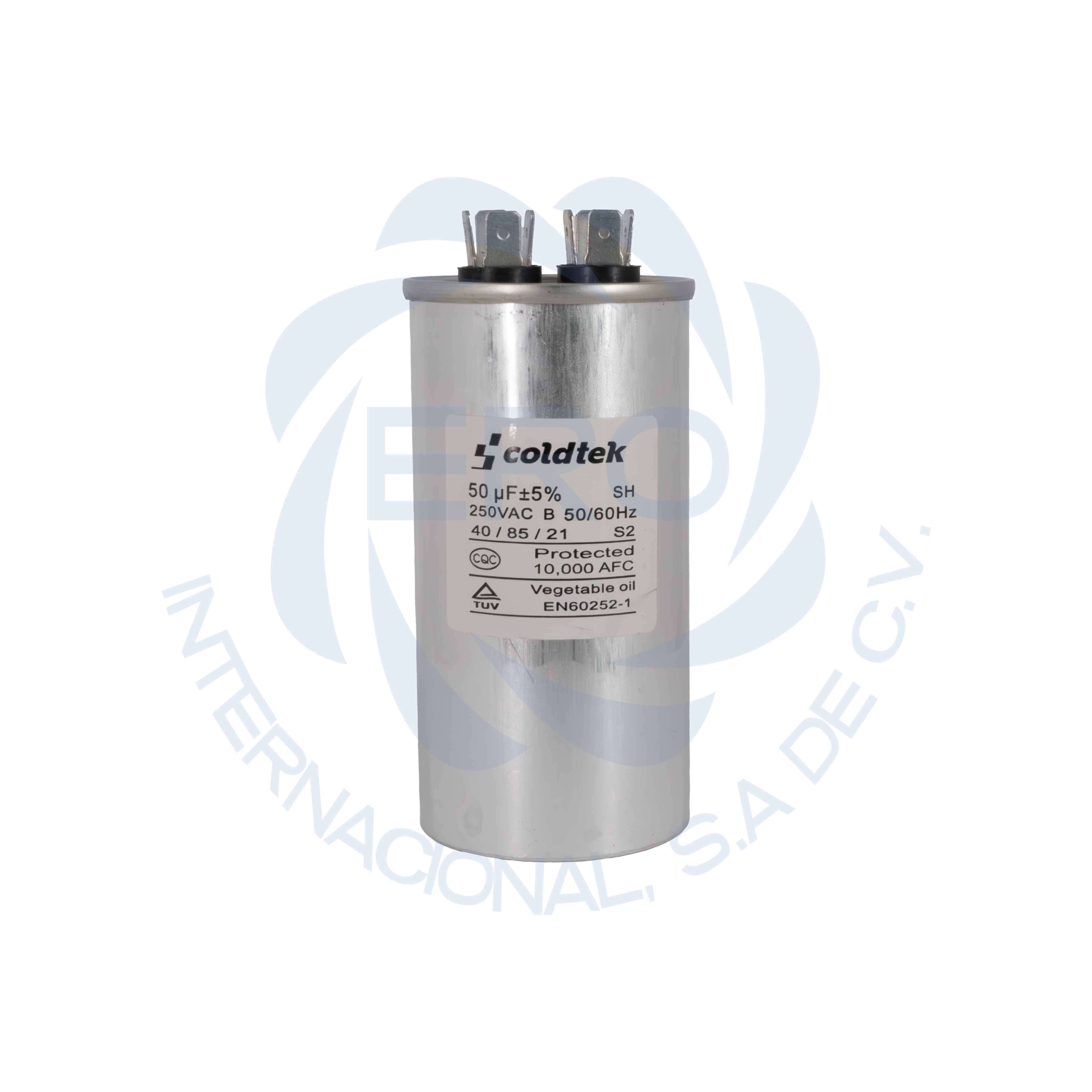 CTRAL25V50-2 Capacitor de trabajo de aluminio para refrigeración 50uF - Imagen 1