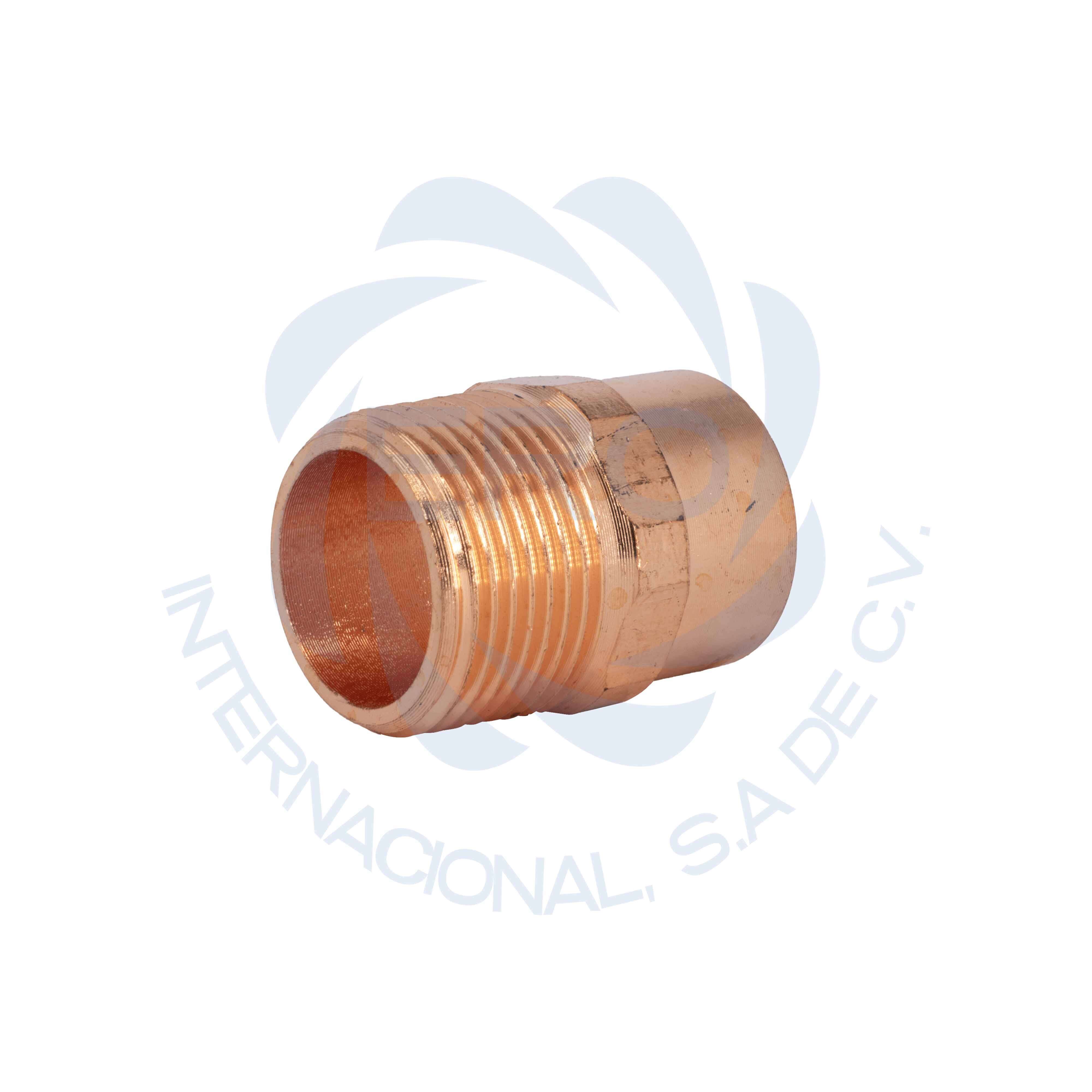 CXADMCRE118-2 Adaptador macho rosca exteror soldable de cobre 411070004H diámetro exterior macho: 1 1/8”; nominal: 1” - Imagen 1