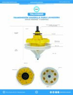 Transmisión amarilla 11 dientes para lavadora sirve Hisense WMP - Imagen 4