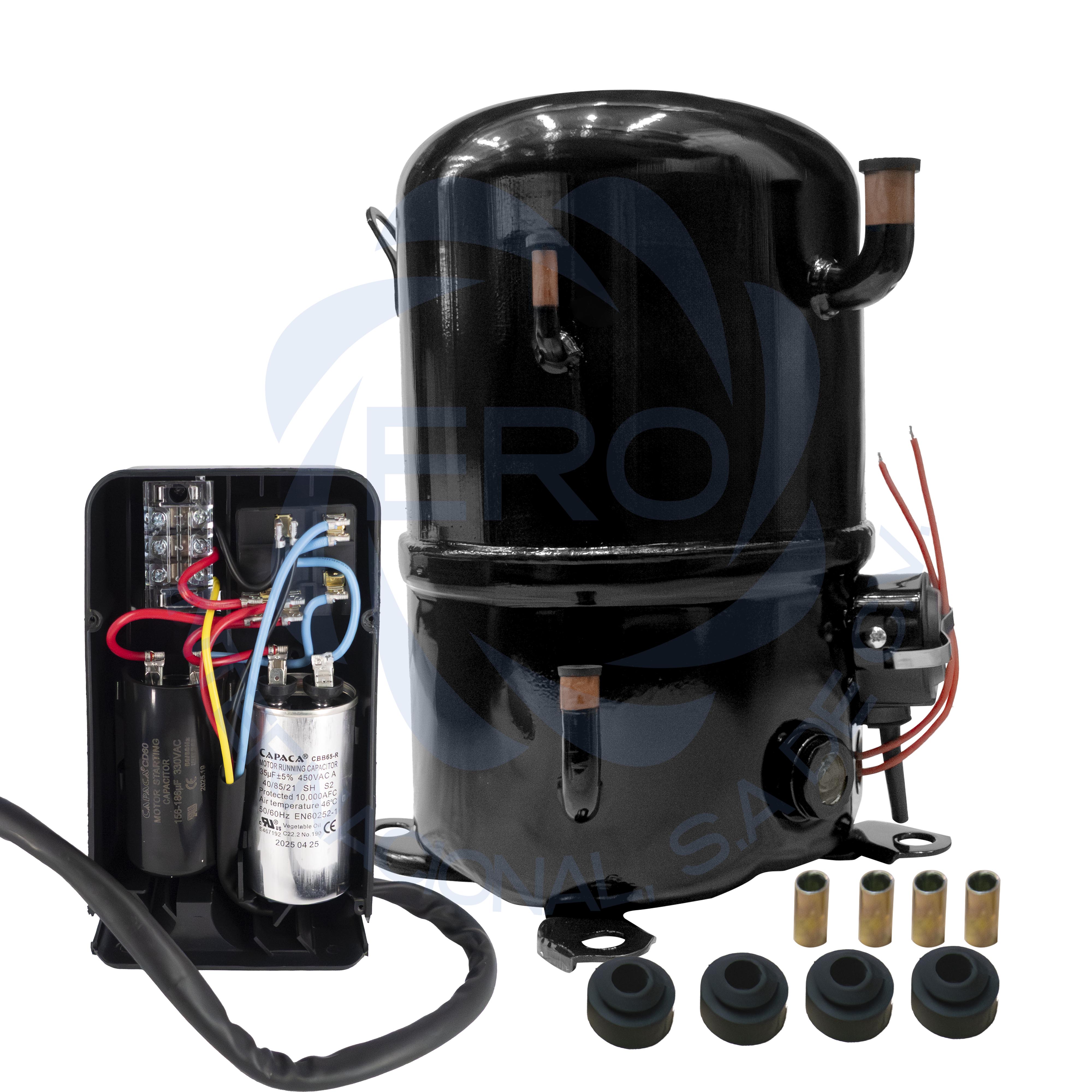MONOFASICOS-4 Compresor de piston para gas R404, 3.5HP, 220V, 60hz, 1 fase, media temperatura, tipo tandem - Imagen 1