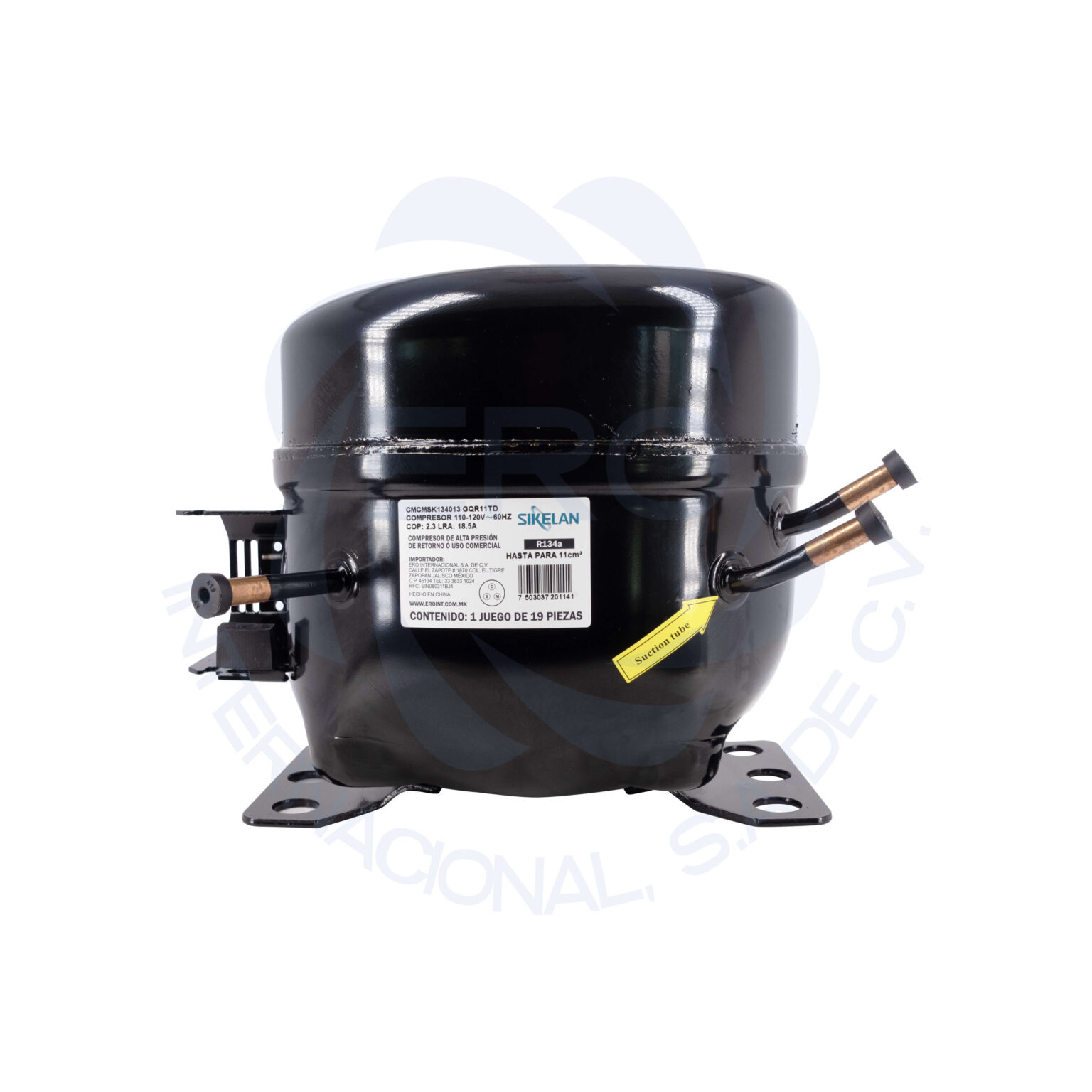 Compresseur Frigorifique Sikelan GQR55KD 1/4hp, Parfait Pour Systèmes R404a En Basse/moyenne Pression - 1262 BTU, 110V